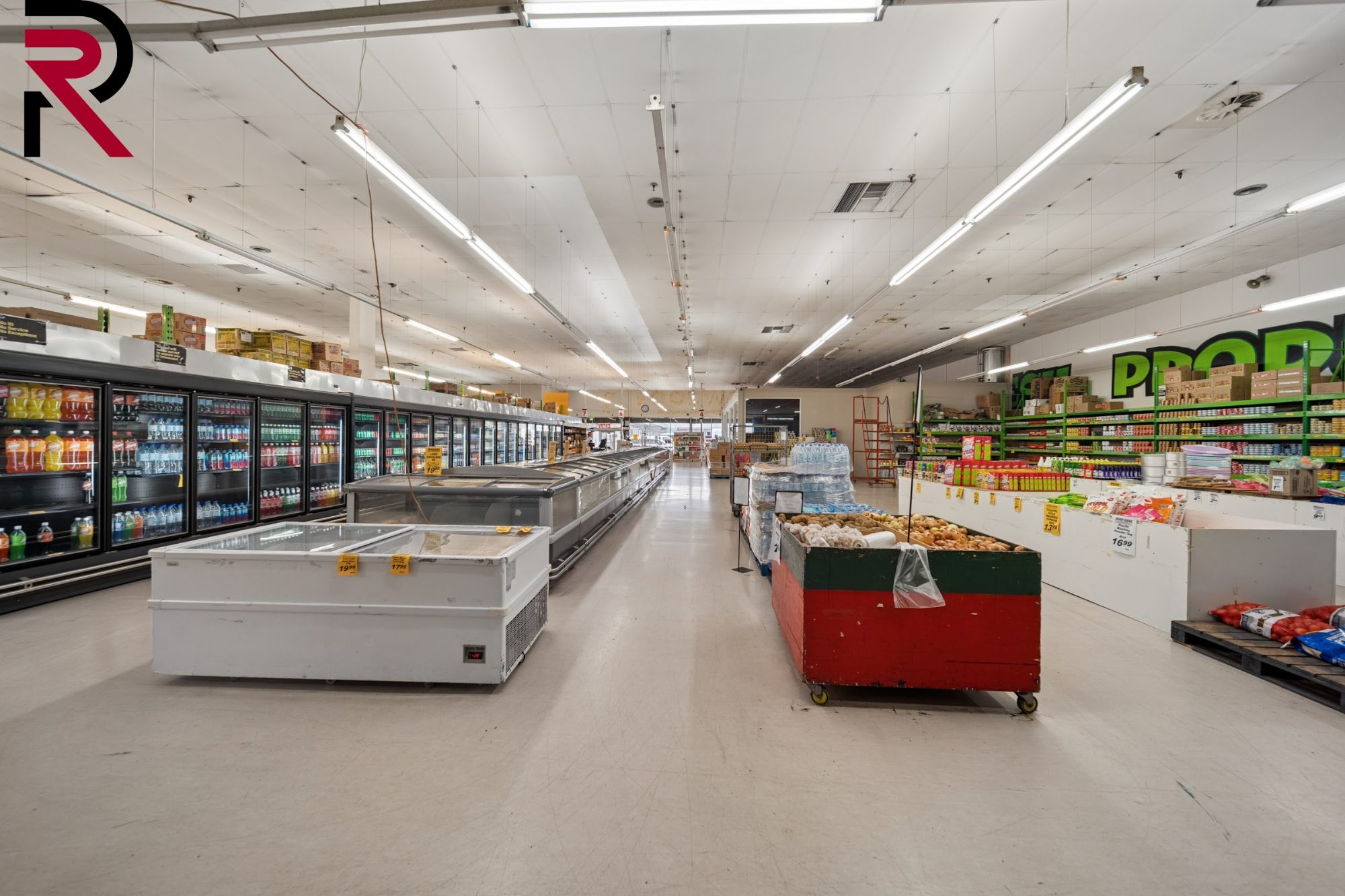 Chiller cabinets and freezers in a Māngere supermarket
