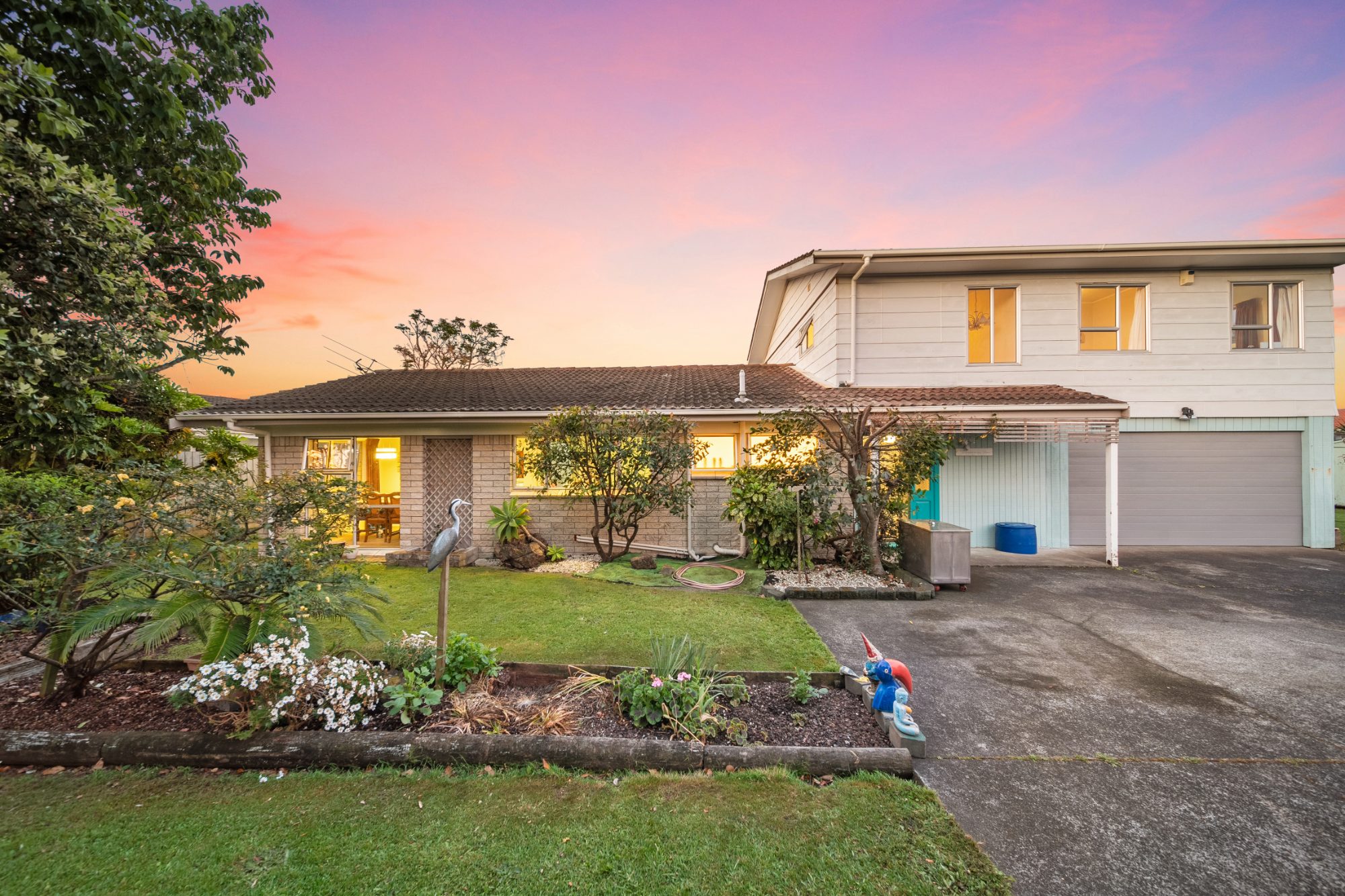 Twilight exterior of a home in Manurewa