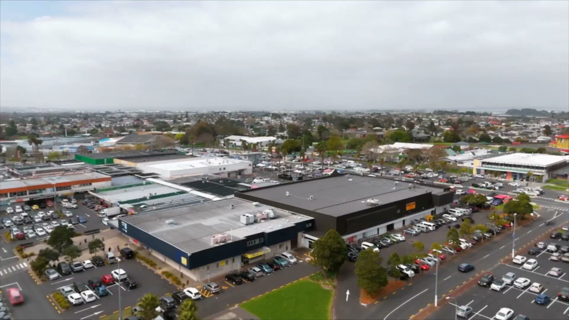 Aerial view of a supermarket site in Māngere